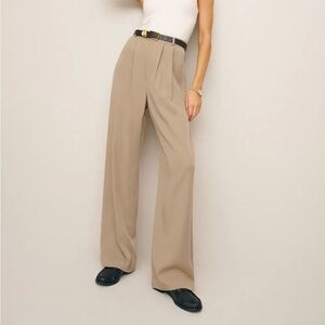 Reformation Tan Wide-Leg Trousers